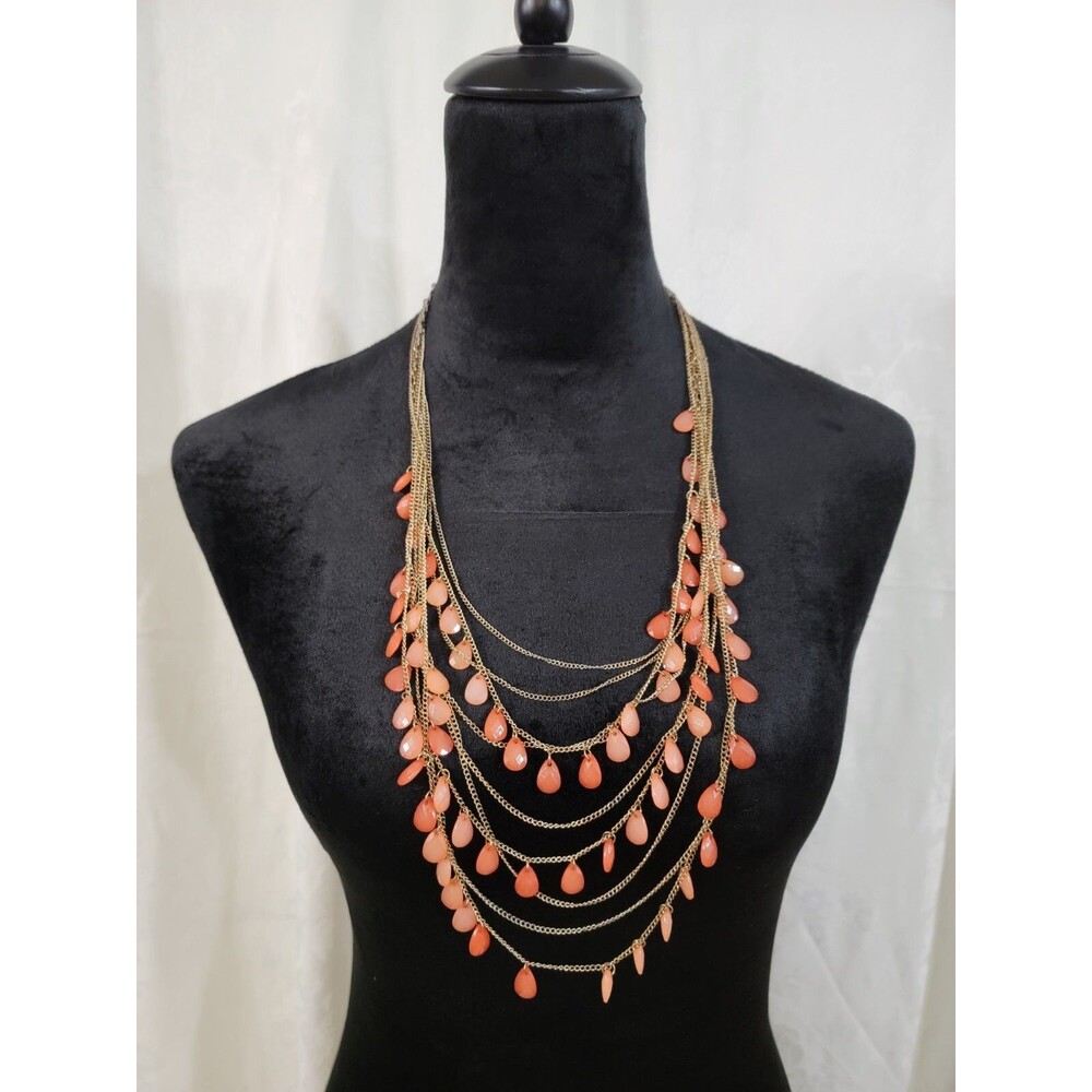 Gold and Coral Layered Necklace